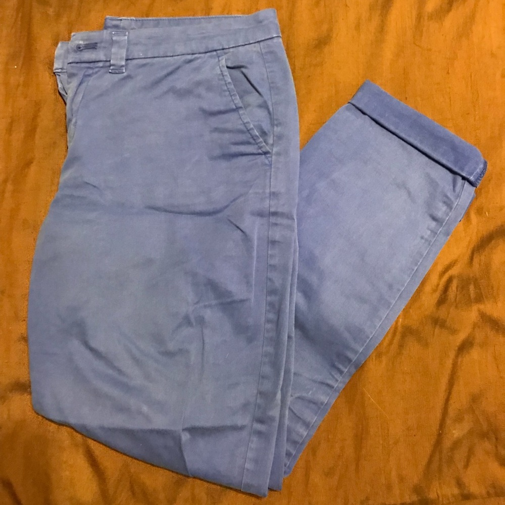 Broken in straight chinos